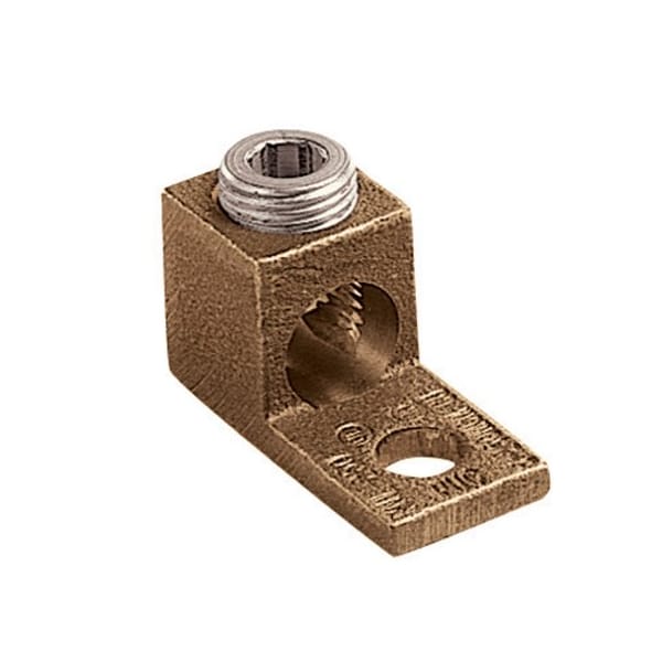 Panduit Mechanical Lug, 250 kcmil Max, 1 Hole, 3/8 in Stud, Copper PNL-250-Q - main